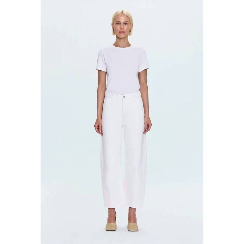 NEW PISTOLA women's beau seamed crescent leg jeans in paper white